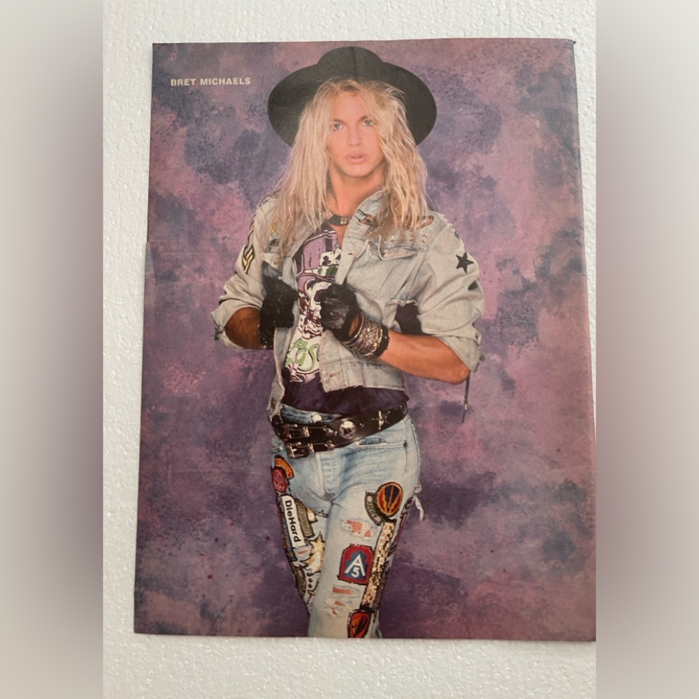Bret Michaels Rock Pinup - Purple Background